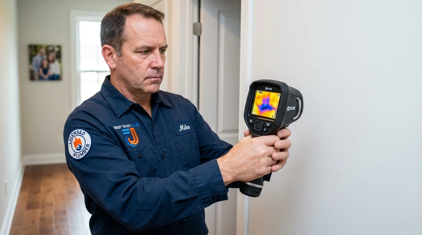 Thermal imaging leak detection by Johns Plumbing LLC in Housatonic